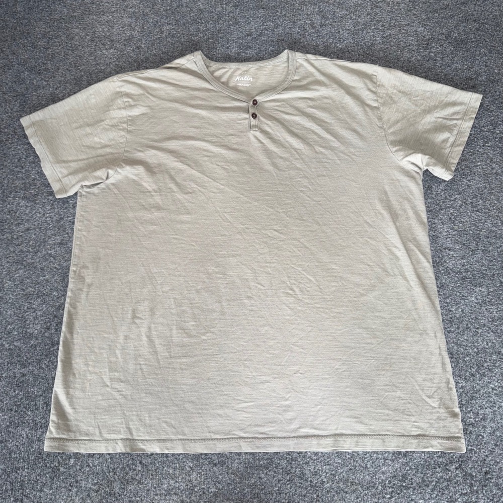 Katin‎ Mens 2XL Henley Shirt Short Sleeve Cotton Slub Knit Casual Surf XXL Beach